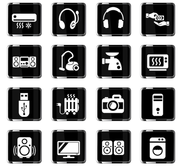 Electronics supermarket web icons for user interface design