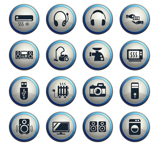 Electronics supermarket web icons for user interface design