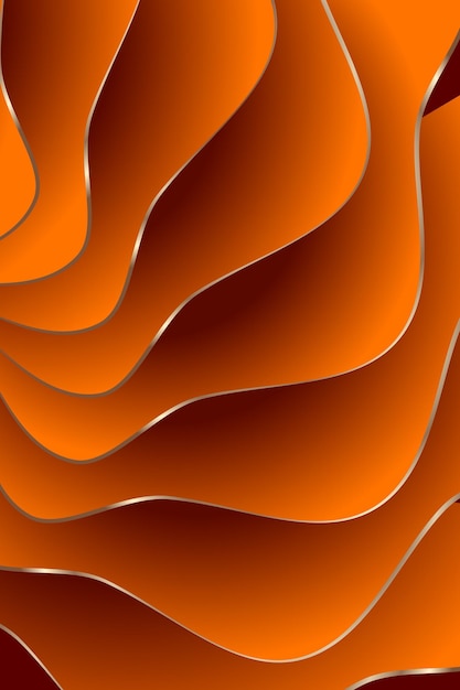 Elegant Abstract Vector Background Fluid Wavy Layers with Golden Edges and Glitter