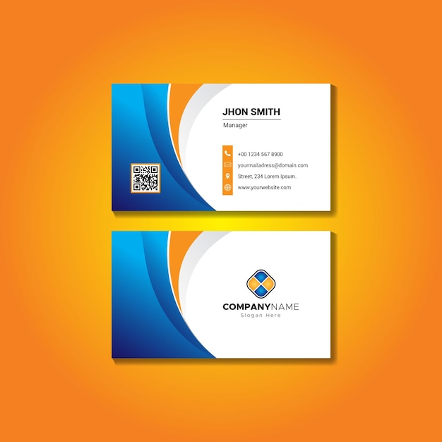 elegant business card or corporate card template with abstract shapes