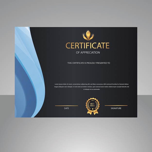 Elegant certificate template vector with luxury and modern pattern background Vector