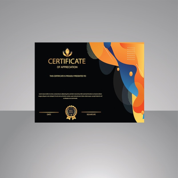 Elegant certificate template vector with luxury and modern pattern background Vector