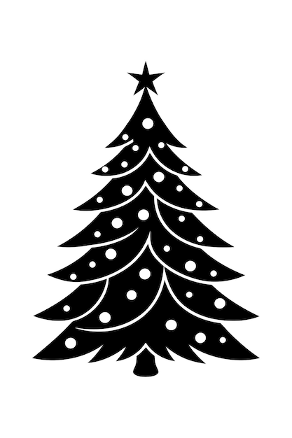 elegant christmas tree silhouette clip art icon