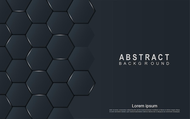 Elegant dark hexagon background with light details