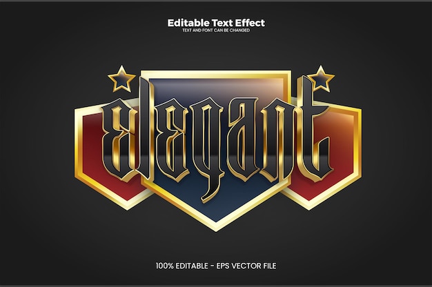 Elegant editable text effect in modern trend style