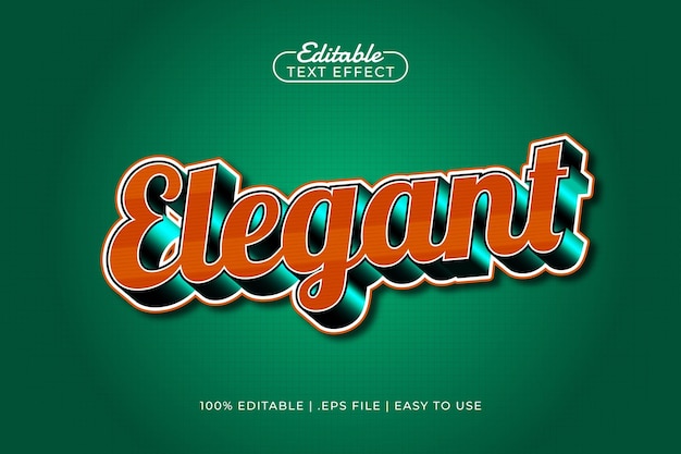 elegant editable text effect with a retro and old school text style