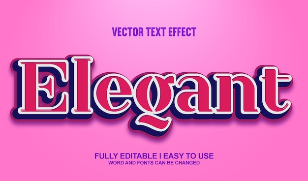 Elegant fully editable font vector text effect