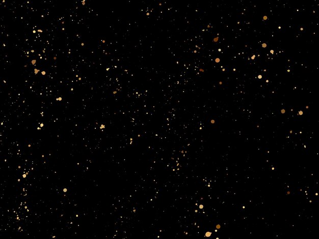 Elegant gold splatter texture on a black background abstract vector ink drops and glittery specks