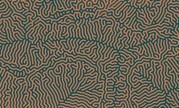 Elegant green and orange turing lines organic shape patterns background design