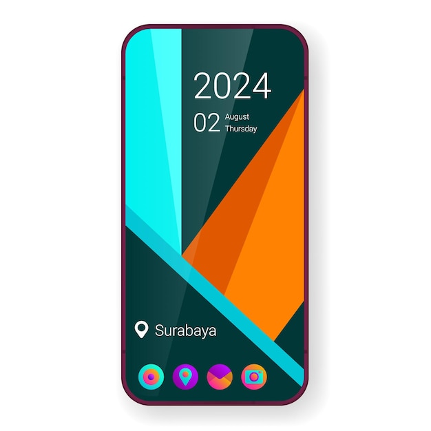 Elegant home screen user interface mobile app realistic