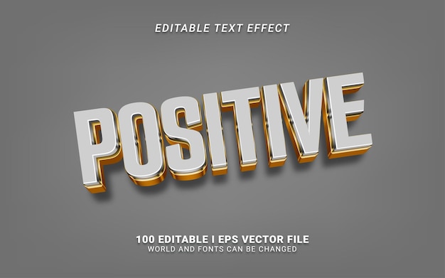 Elegant positive 3d style text effect design