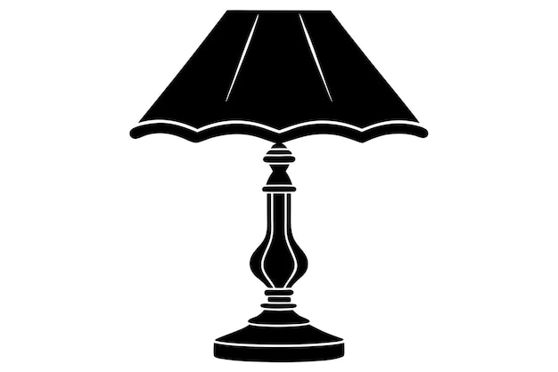 Elegant silhouette of a vintage table lamp perfect for home decoration and interior design