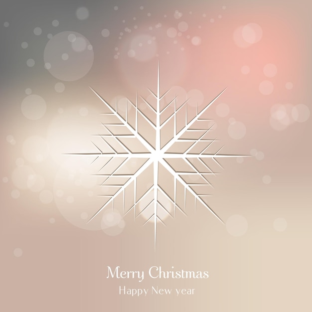 Elegant snowflake on abstract background