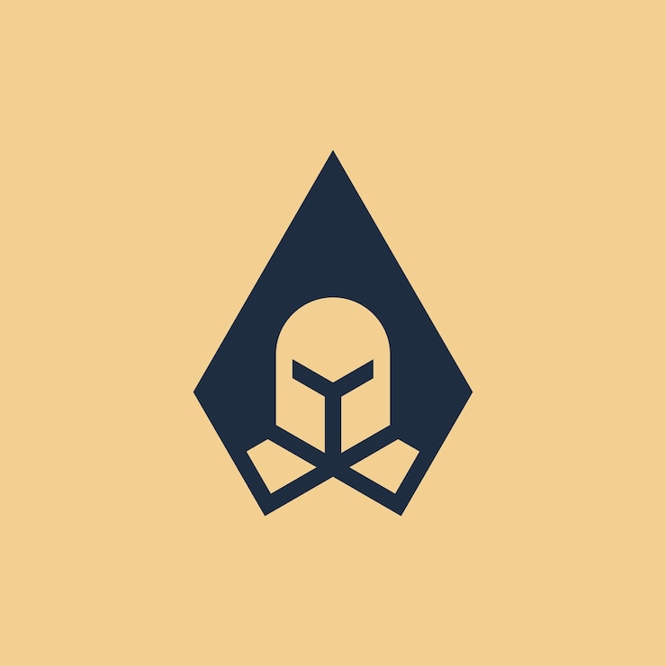 Vektör elegant spartan warrior spear logo