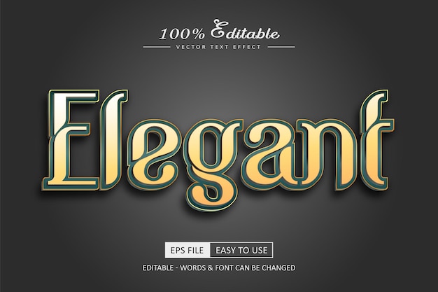 Elegant text effect editable luxury style