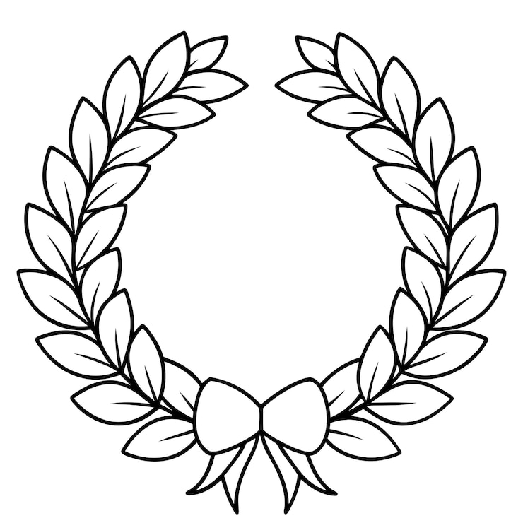 Vektör elegant wreath vector line art