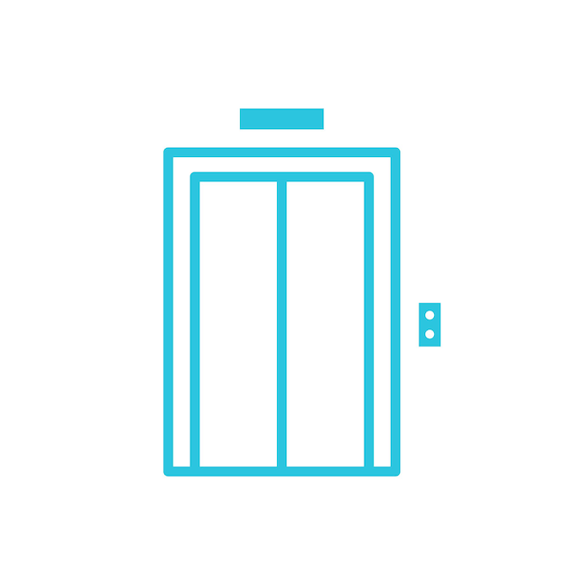 Elevator door Isolated on white background From blue icon set
