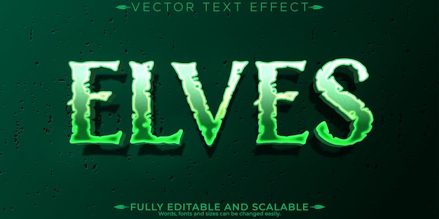 Elves editable text effect editable monster and fantasy text style
