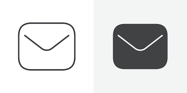 Email button icon Outline vector sign