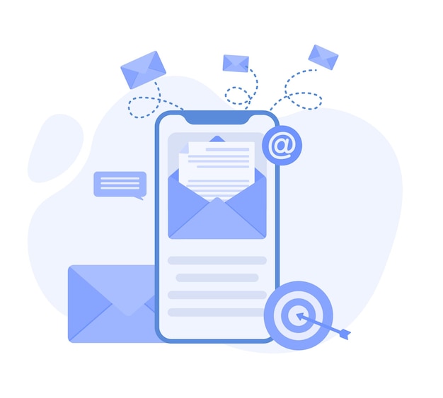 email marketing illustration concept modern flat design concept of web page design for website and mobile website vector illustration