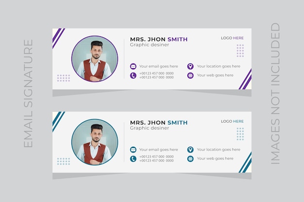 email signature design template with 2 color variation