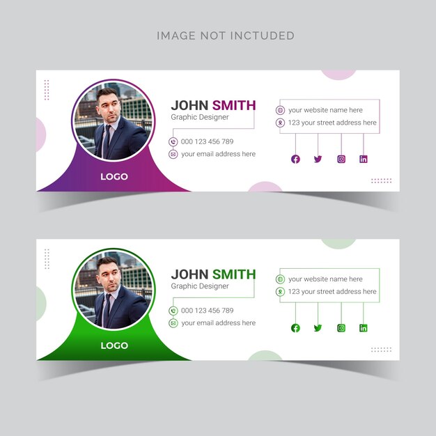 email signature footer and professional facebook cover template
