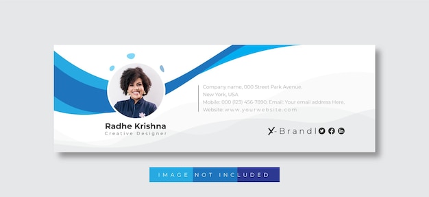 Email signature template and personal social media email footer