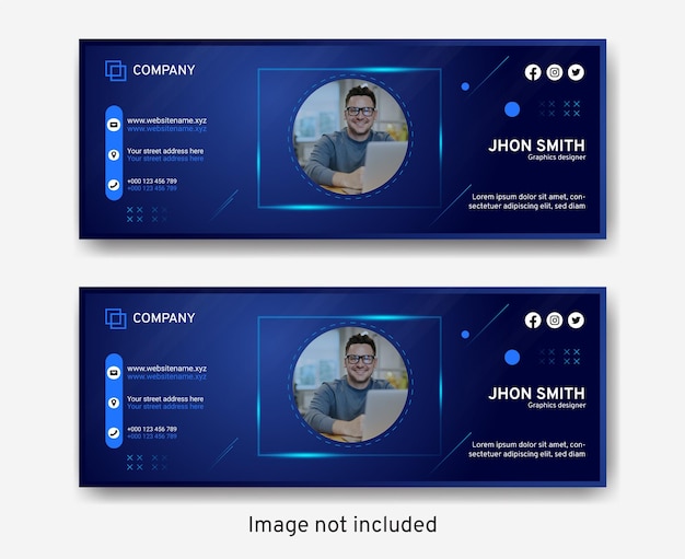 Email signature template or email footer and personal modern facebook cover