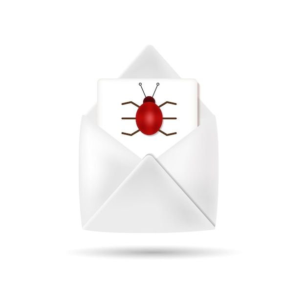 email virus icon 3d illustration from internet security collection creative email virus 3d icon for web design templates infographics and more