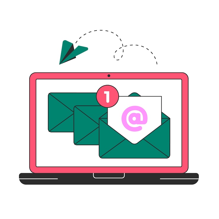 Vektör emails  concept illustration