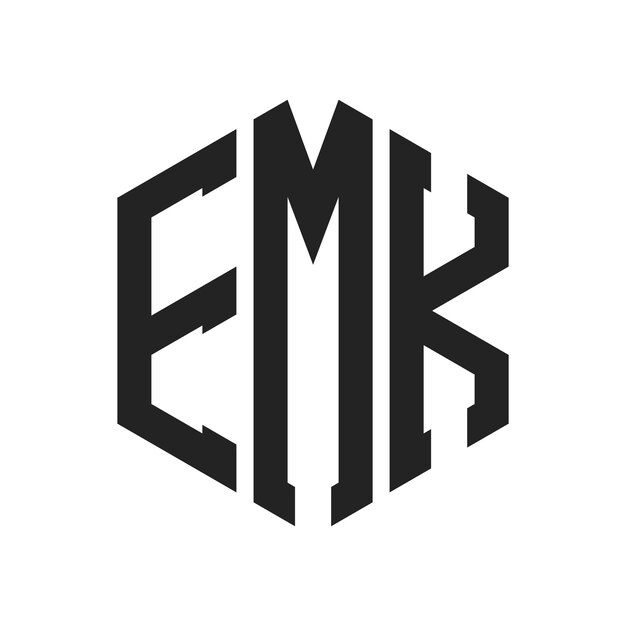 EMK Logo Design Initial Letter EMK Monogram Logo using Hexagon shape