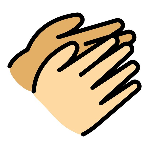 Emotion handclap icon outline vector People applause Public support color flat