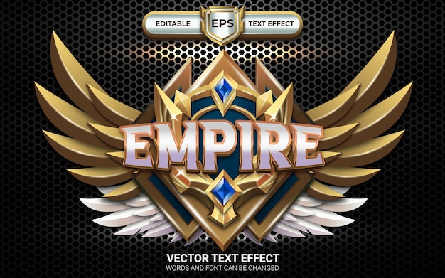 empire game badge with editable text effect