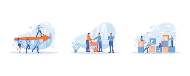 Employee Making concept They are paving the way to success Make a mutual agreement after successful