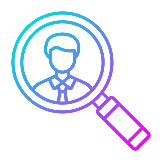 Employees Search Vector Illustration Style