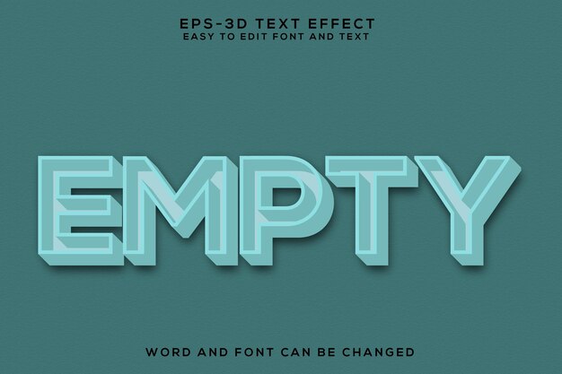 Empty 3d text effect