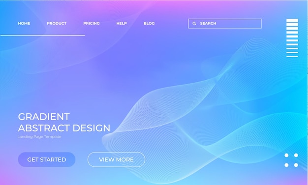 Empty Blue Color Vector Gradient Banner with Blur Effect