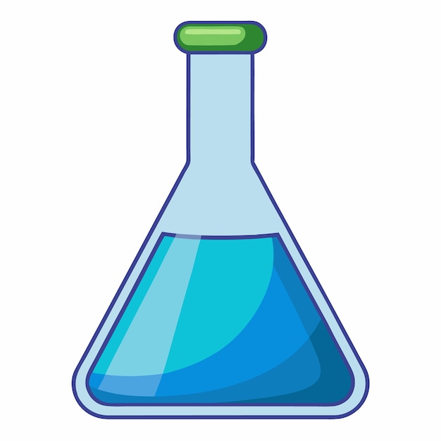 Empty Conical Flask Vector Art