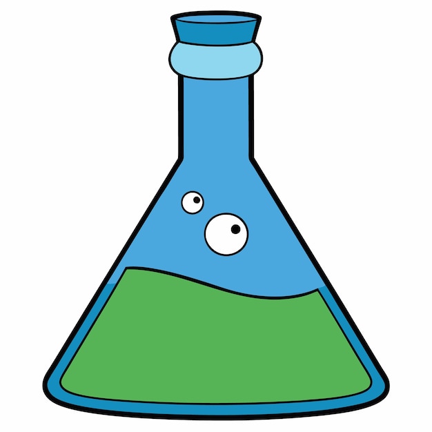 Empty Conical Flask Vector Art