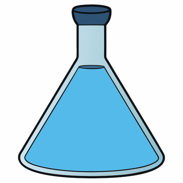 Empty Conical Flask Vector Art