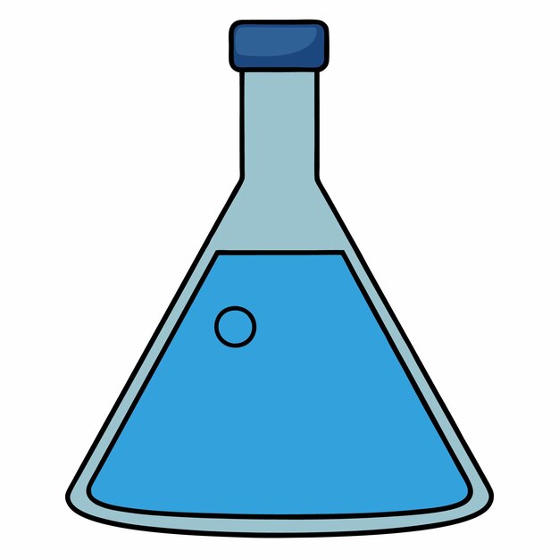 Empty Conical Flask Vector Art