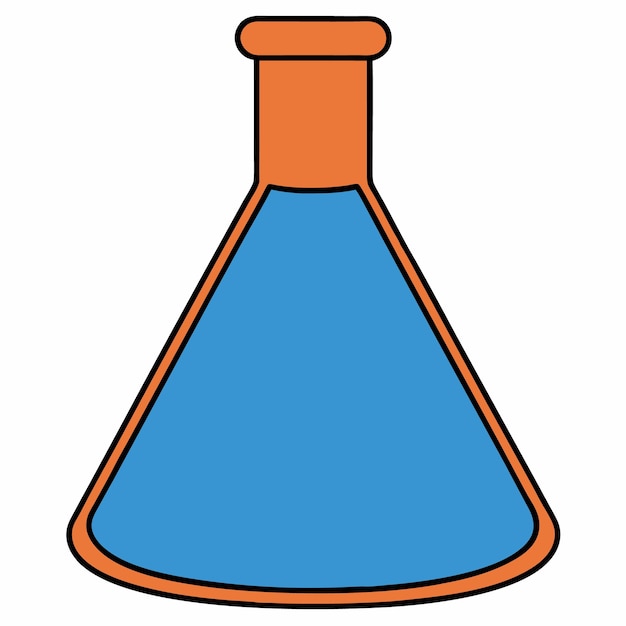 Empty Conical Flask Vector Art