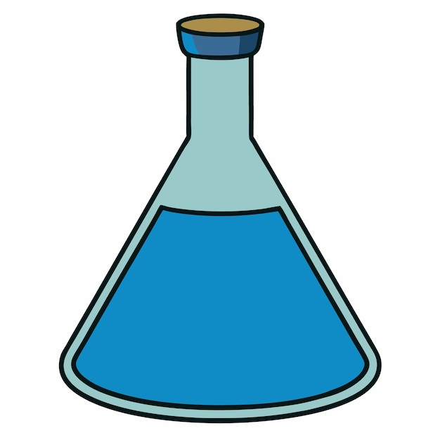 Empty Conical Flask Vector Art