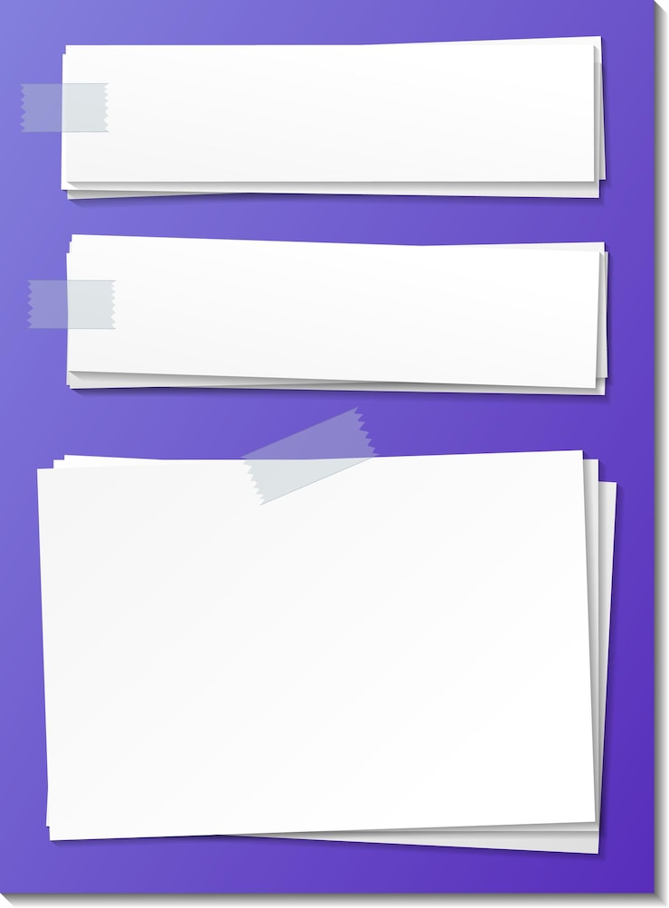 Vektör empty paper note template stick with tape