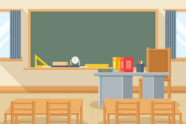 empty school class background for video conferencing