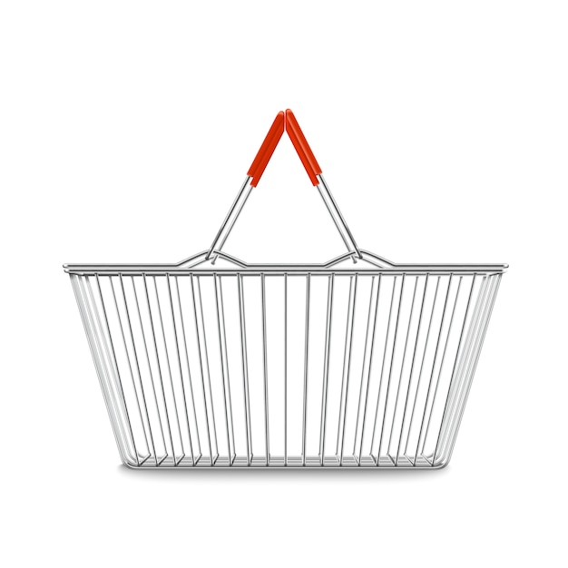 empty shopping basket realistic illustration