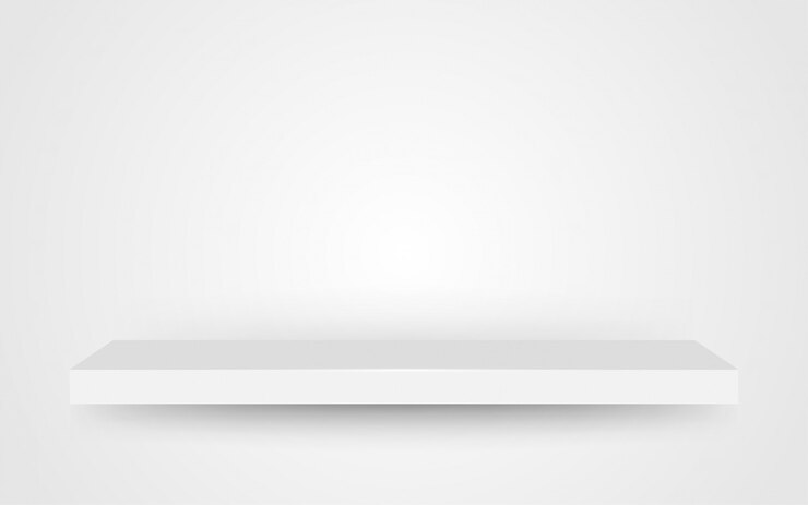 Vektör empty space on shelf grey white background