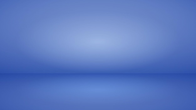 Empty studio background with soft lighting in blue colors