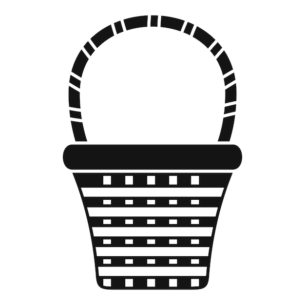 Empty wicker basket icon representing picnic basket or hamper