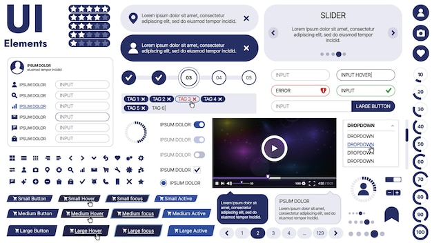 En ren och responsiv mall med UI-element